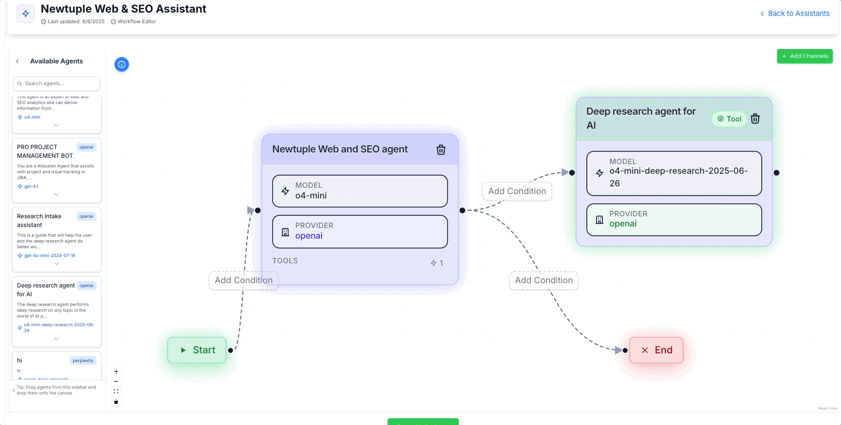 Dialogtuple's agent development platform in action